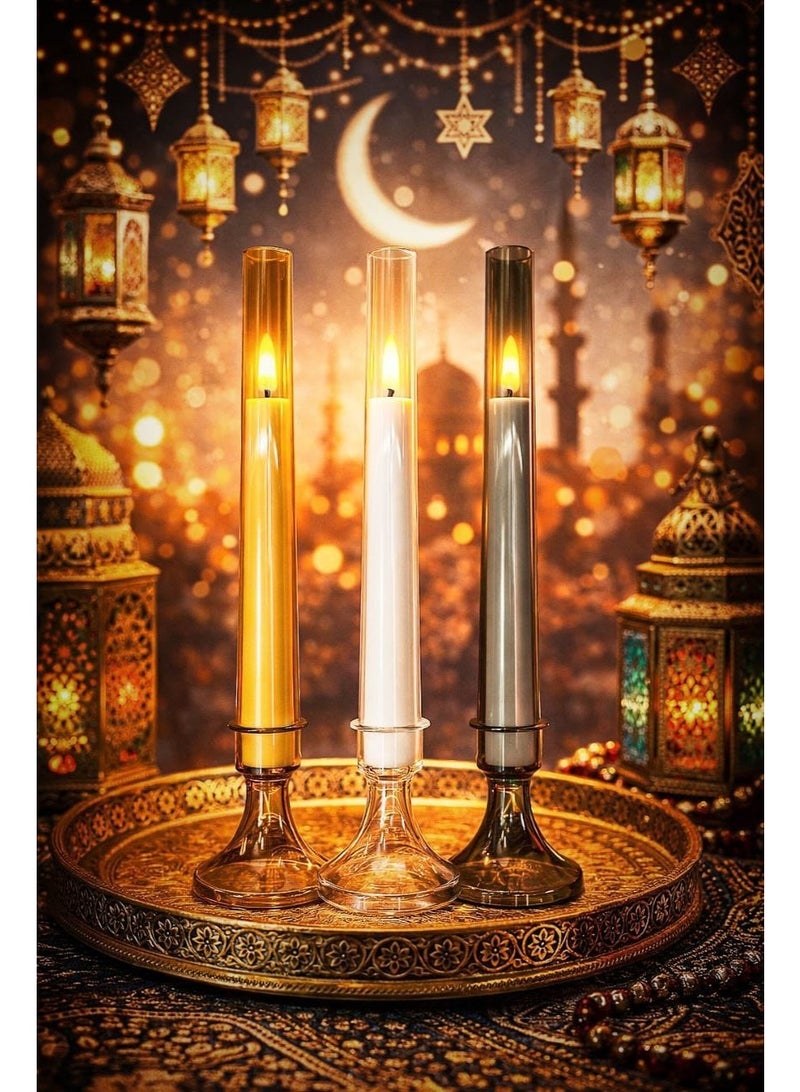 LED Candles, Flameless Candle Holder - Works, Realistic Warm Light, Electric Flicker, Home Decor & Decoration (1 piece)